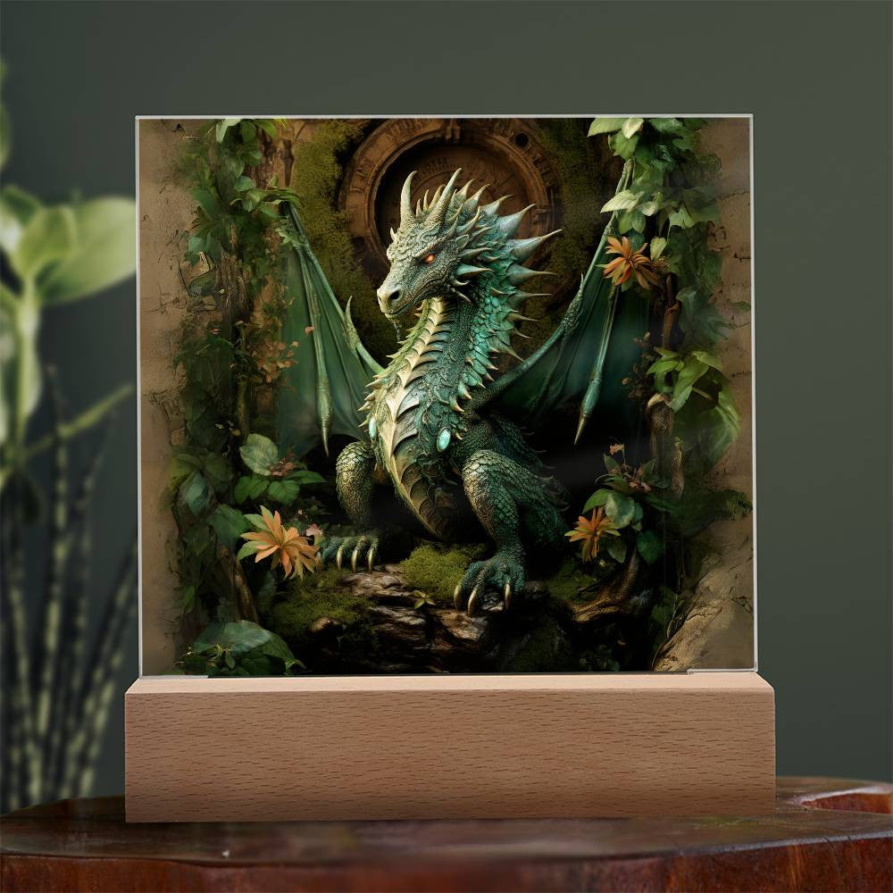 Fantasy Dragon Lover LED Light and Plaque