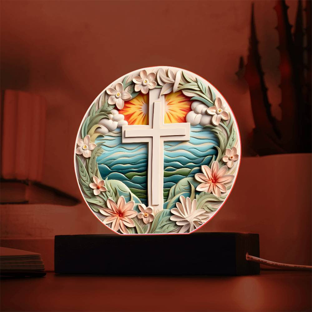3D Look Traditional Catholic Cross Acrylic Plaque