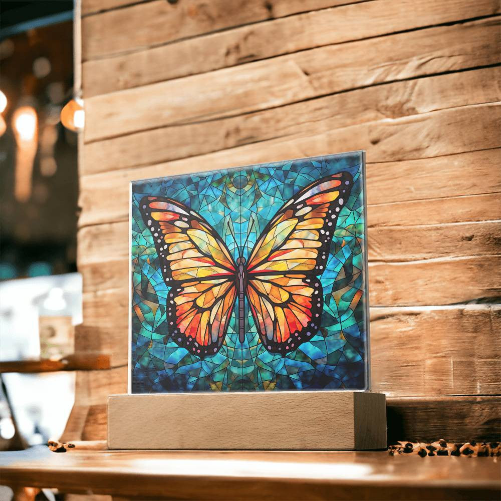 Stained Glass Butterfly Acrylic Plaque