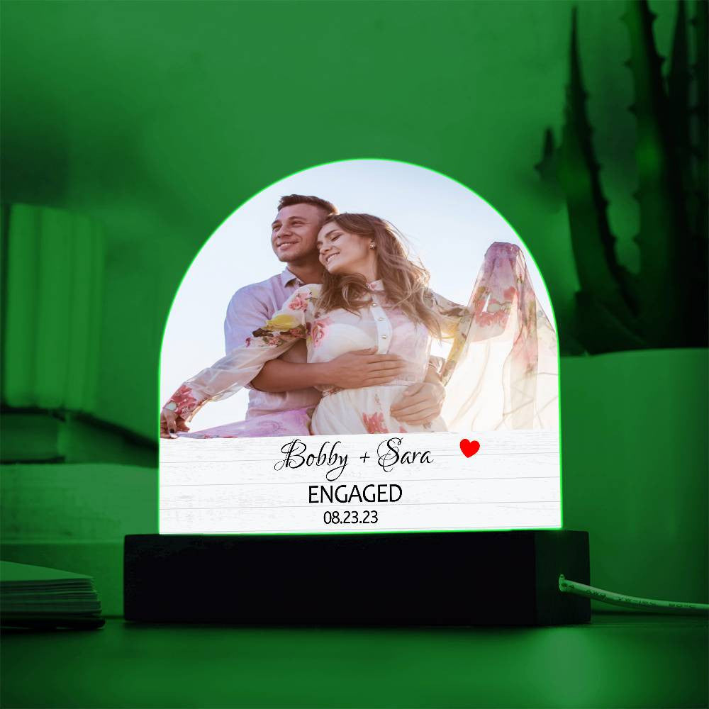 Personalized Engaged Dome Plaque