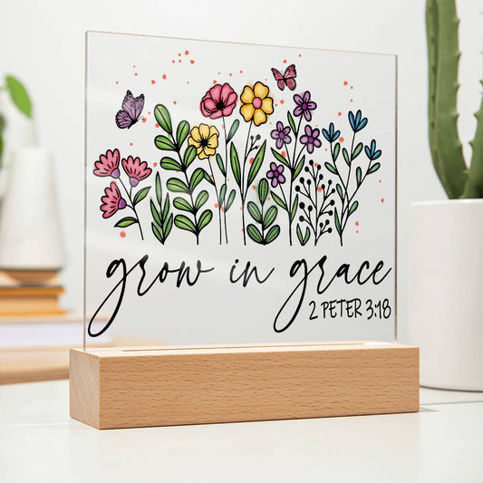 Floral Bible Verse Acrylic Plaque