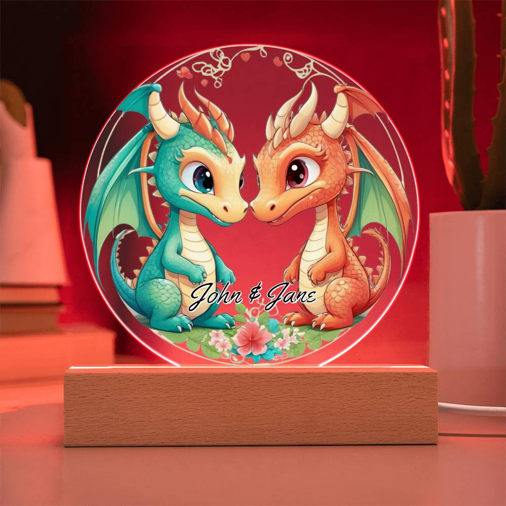 Dragon Love Night Light Plaque