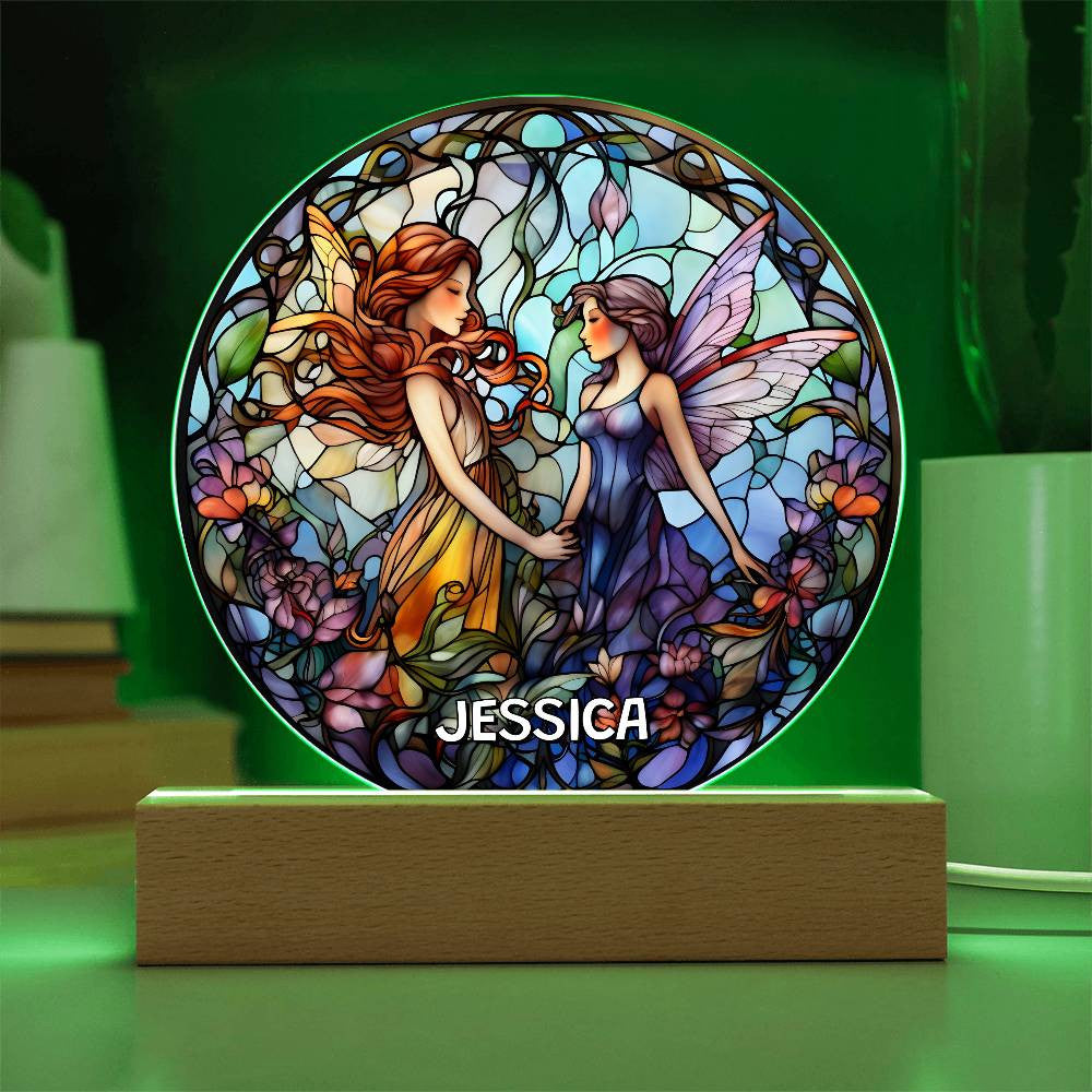 Personalized Fairy Stained Glass Plaque