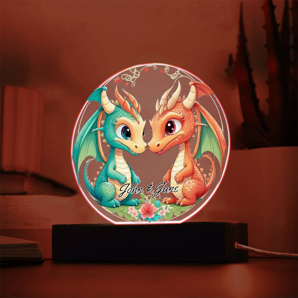 Dragon Love Night Light Plaque