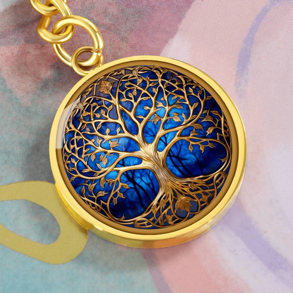 Stained Glass Style Tree of Life Necklace or Keychain