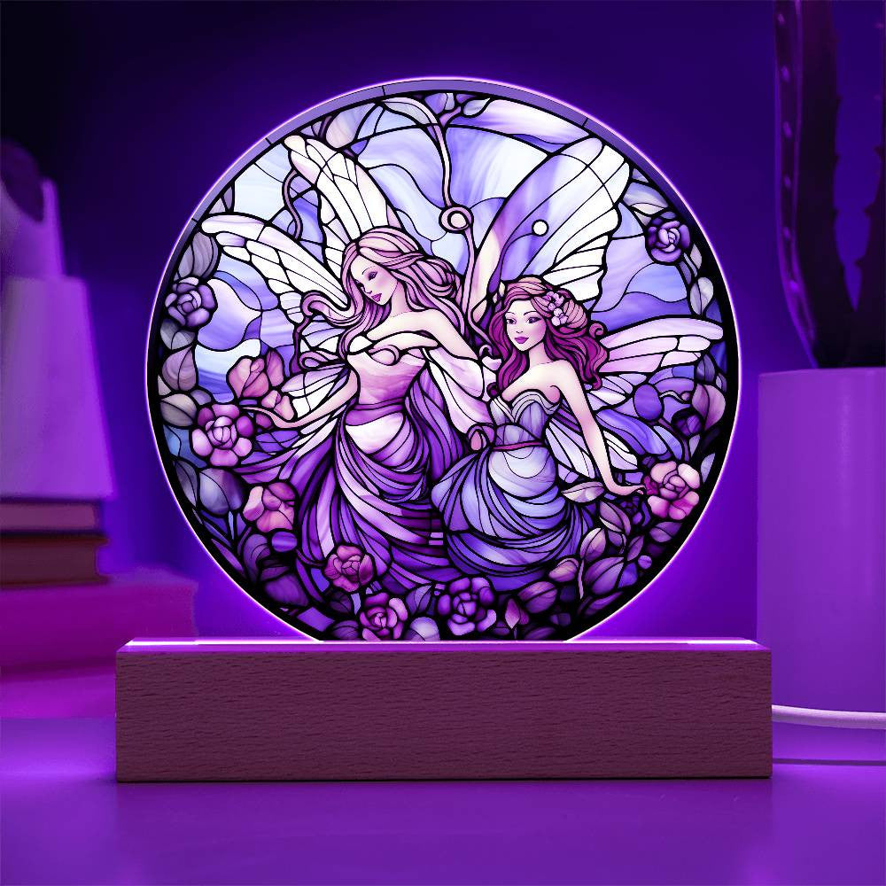 Personalized Fairies Stained Glass NightLight