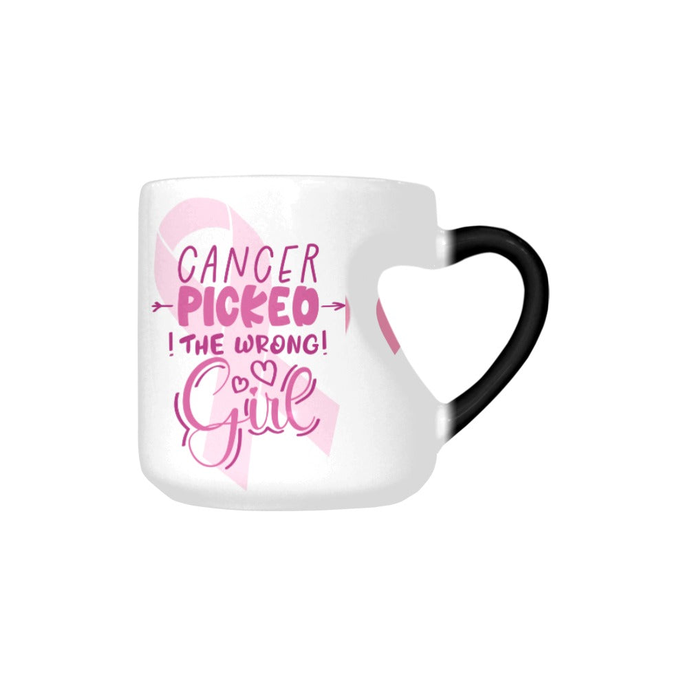 Cancer Picked The Wrong Girl Mug Heart-shaped Morphing Mug