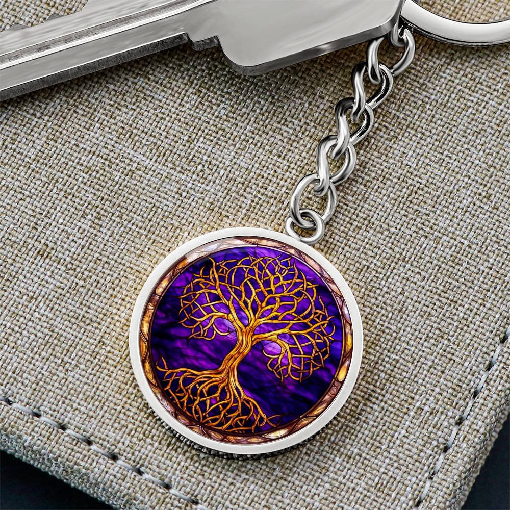 Personalized Gold Tree of Life Keychain or Necklace