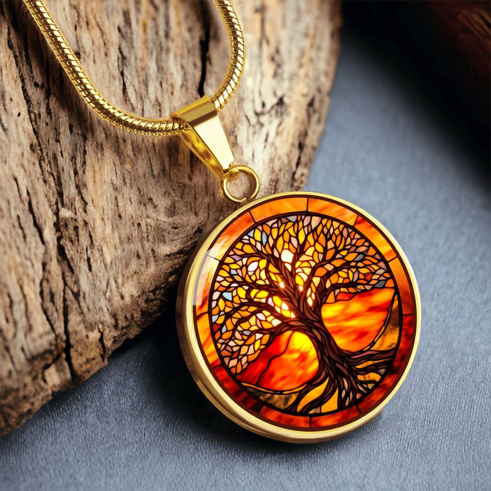 Stained Glass Tree of Life Necklace and Bracelet