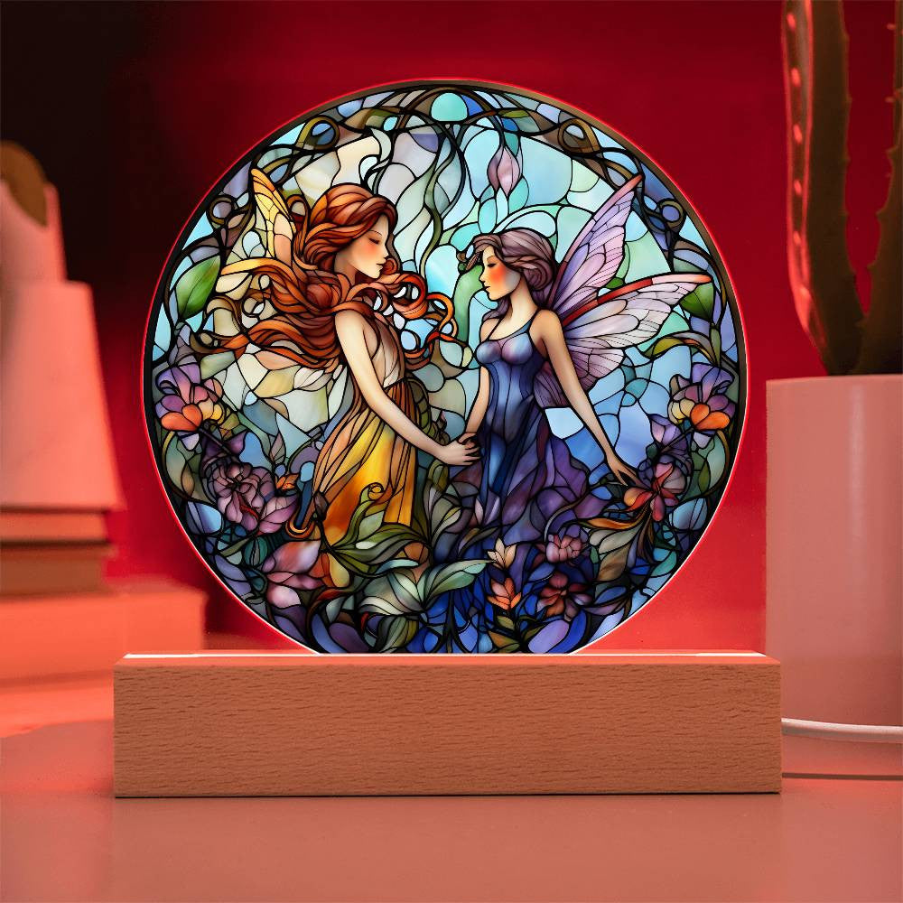 Personalized Fairy Stained Glass Plaque