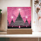 Pink Christmas Trees Acrylic Square Plaques