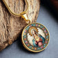 Personalized Faux Stained Glass Virgin Mary Necklace