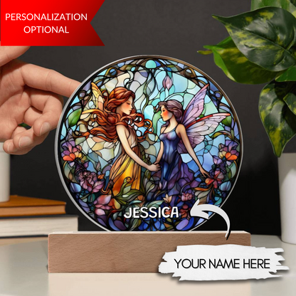 Personalized Fairy Stained Glass Plaque