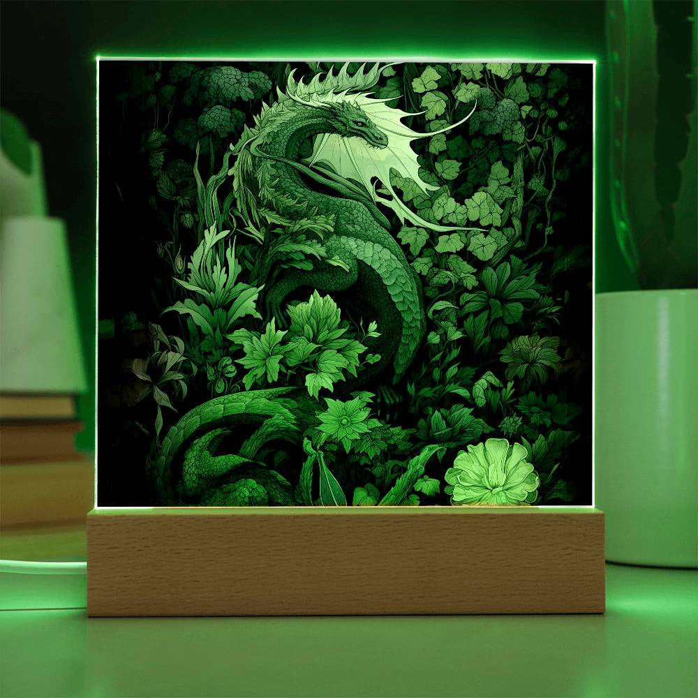 Mythical Dragon Plaque and LED Light