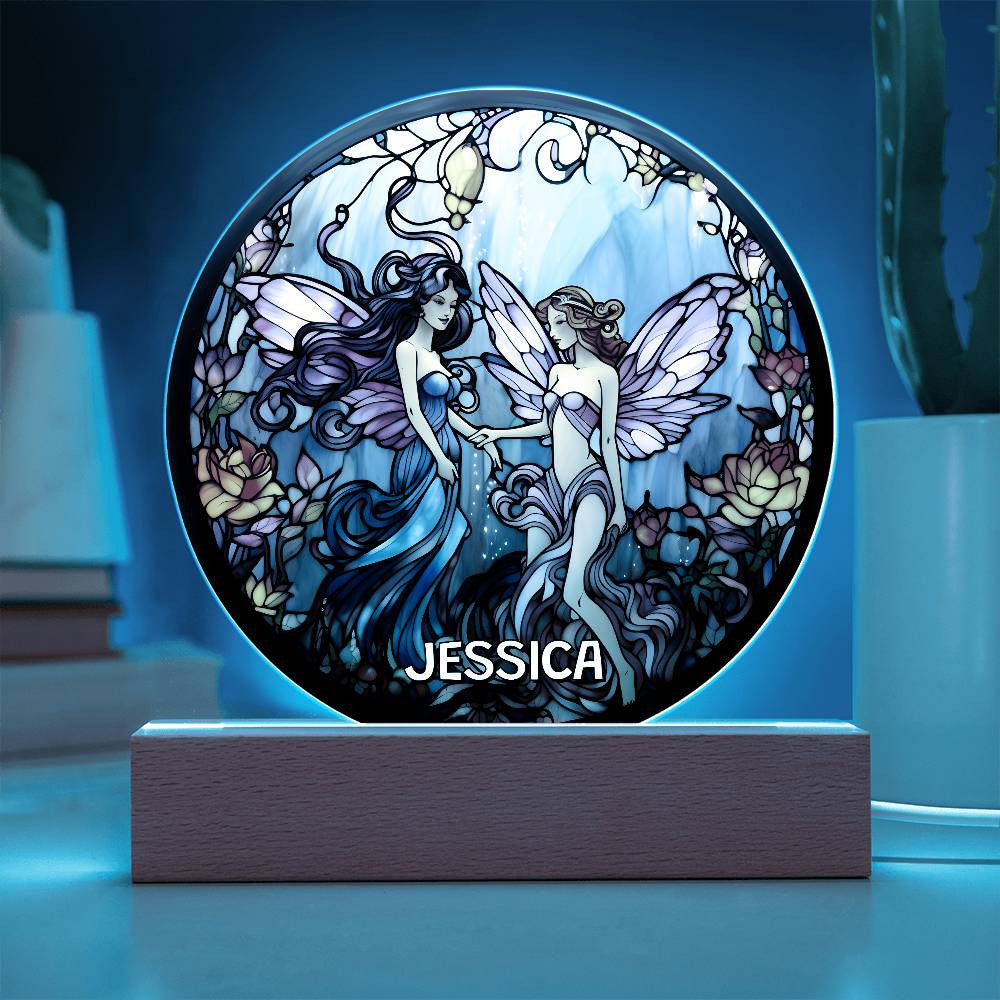 Personalized Stained Glass Fairy Night Light