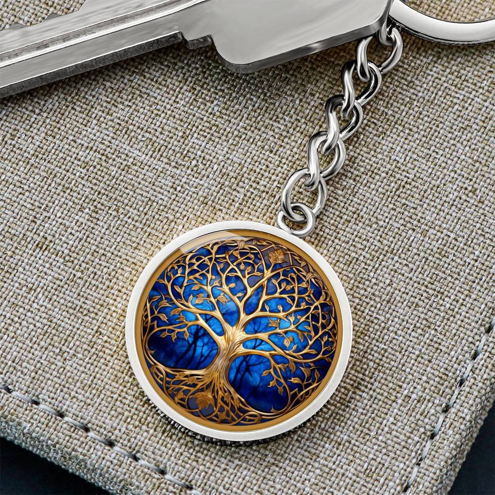 Stained Glass Style Tree of Life Necklace or Keychain