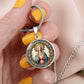 Personalized Faux Stained Glass Virgin Mary Necklace