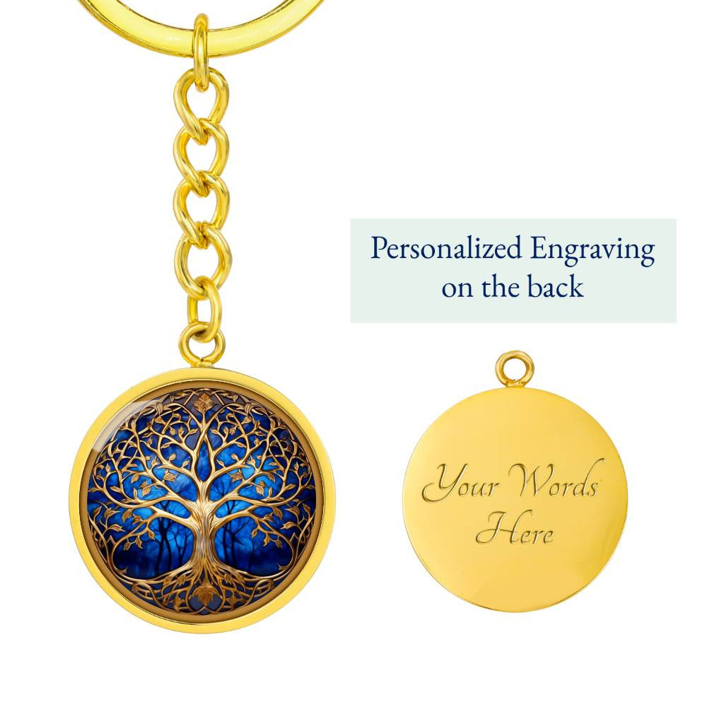 Stained Glass Style Tree of Life Necklace or Keychain