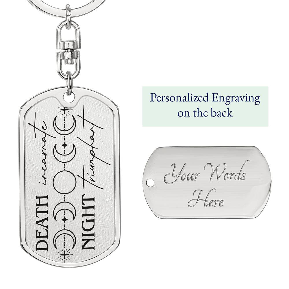 Personalized Acotar Death Incarnate Night Triumphant Dog Tag Keychain