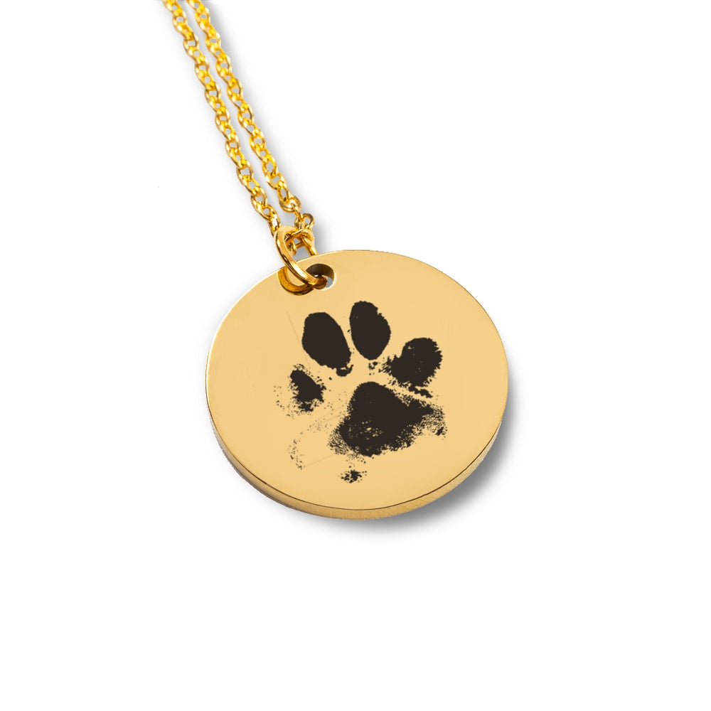 Pet Lover's Paw Print Round Necklace - Heartfelt Keepsake