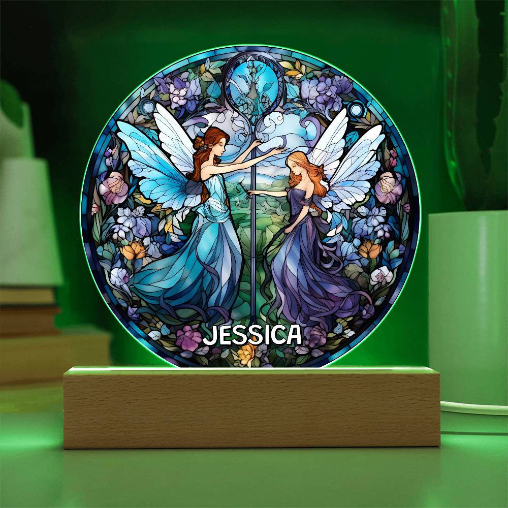 Personalized Fairy Stained Glass Night Light