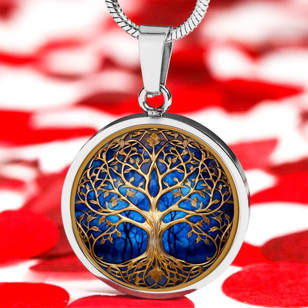 Stained Glass Style Tree of Life Necklace or Keychain