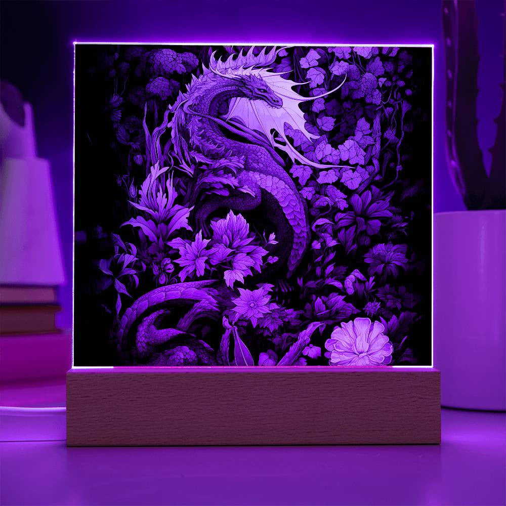 Mythical Dragon Plaque and LED Light