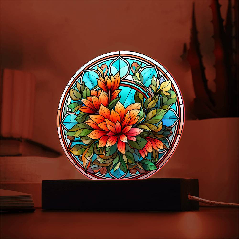 Stained Glass Flower Acrylic Plaque
