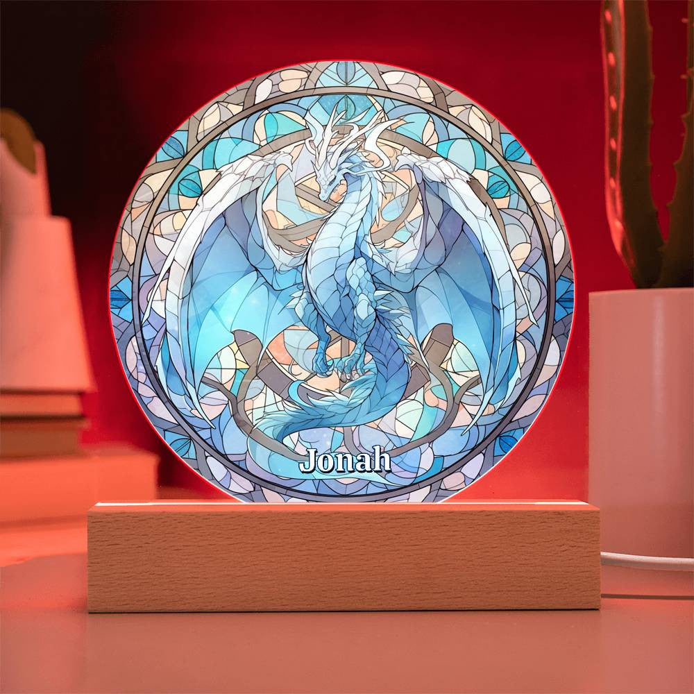 Dragon Stained Glass Acrylic Plaque and Nightlight