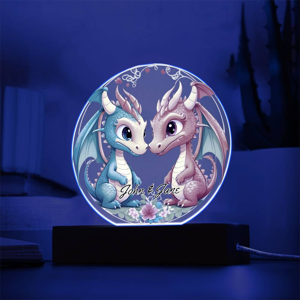 Dragon Love Night Light Plaque