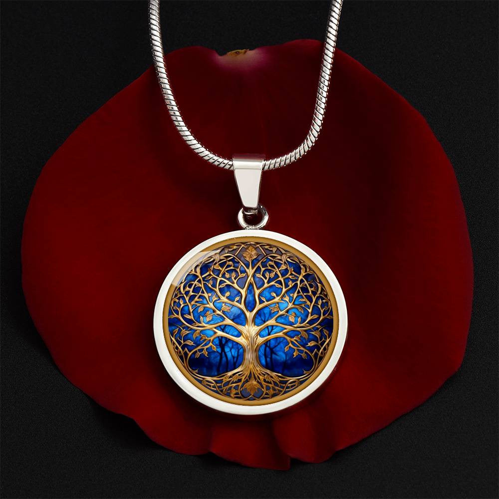 Stained Glass Style Tree of Life Necklace or Keychain