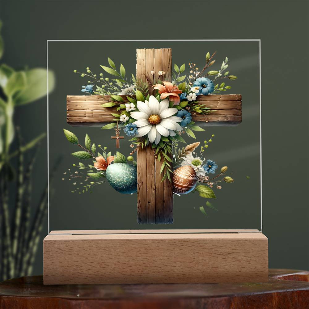 Catholic Cross Easter Plaque