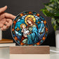 Christian Stained Glass Style Plaques