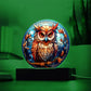 Stained Glass Owl Acrylic Circle Plaque