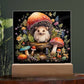 Hedgehog Mushroom Acrylic Square Plaque