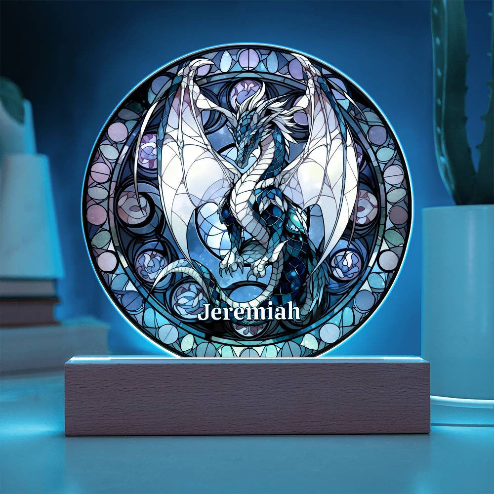 Dragon Stained Glass Style Plaque and Night Light