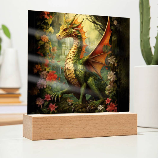 Fantasy Dragon Plaque and LED Light