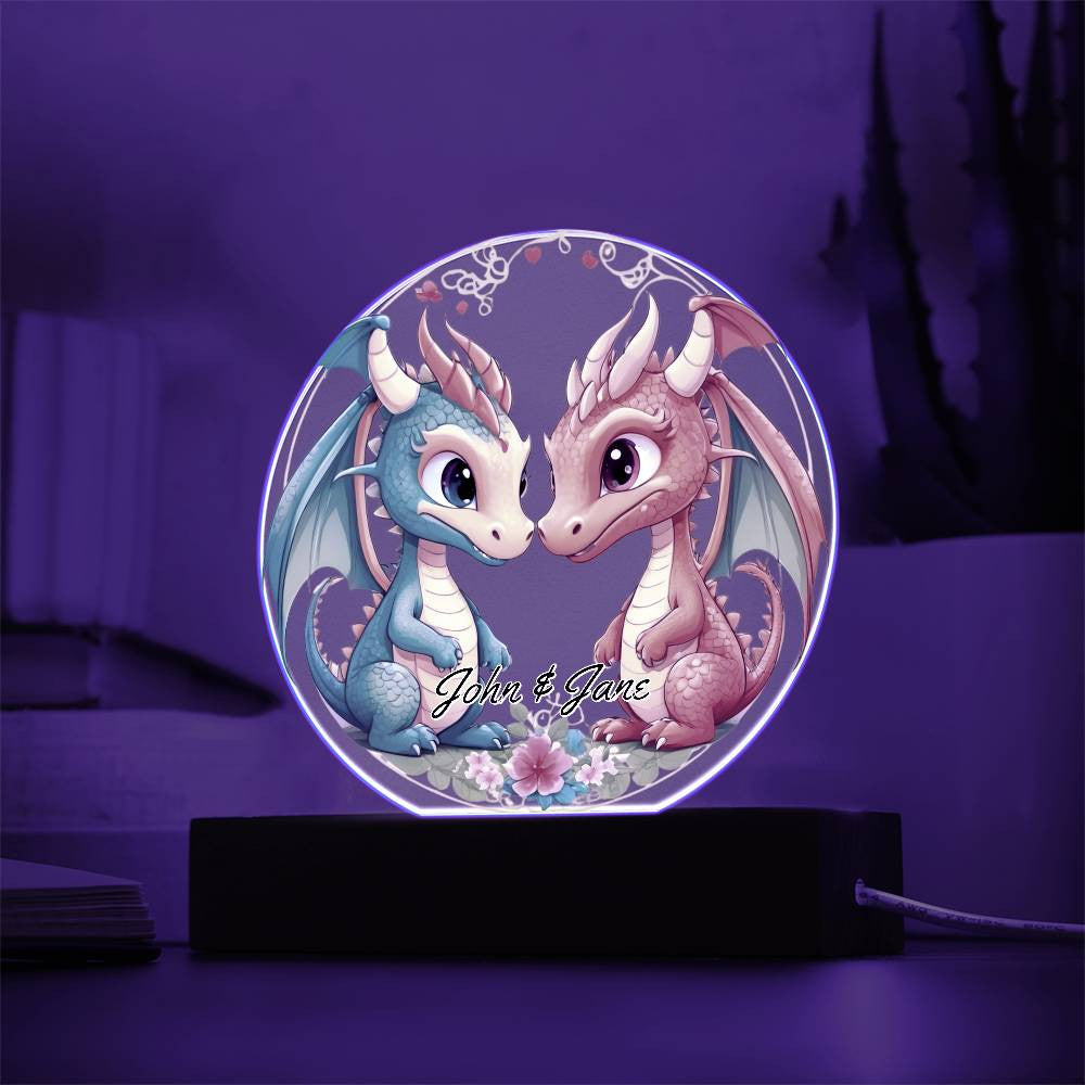 Dragon Love Night Light Plaque