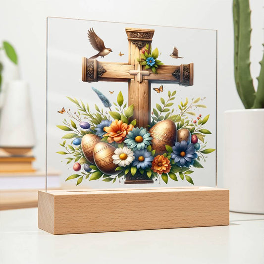 Floral Orthodox Cross Plaque