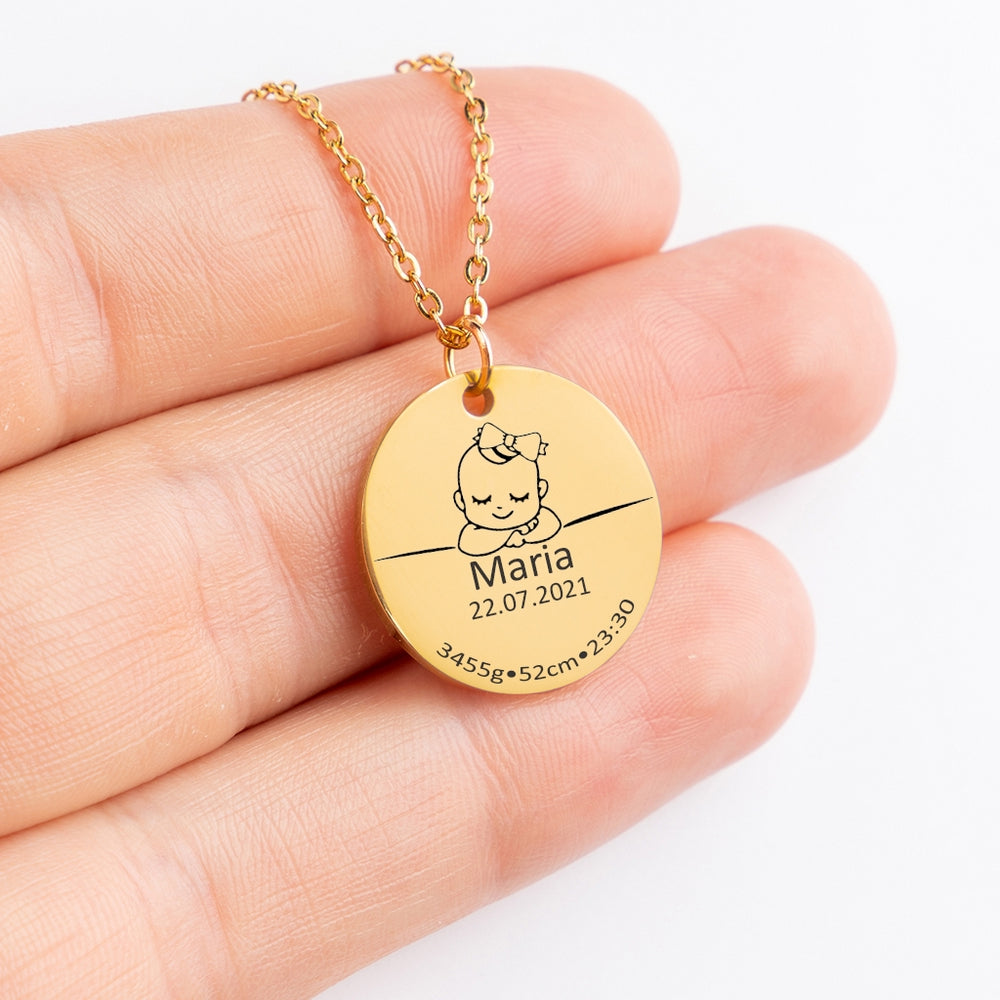 Baby's Birth Necklace