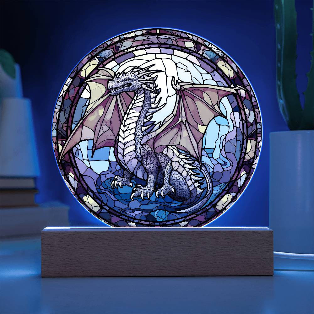 Dragon Stained Glass Style Plaque and Nightlight