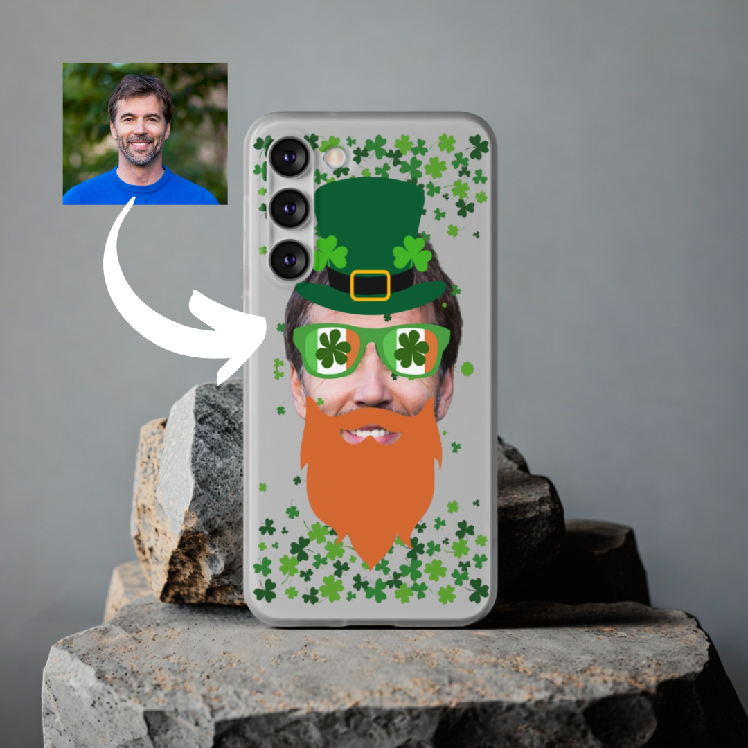 Personalized Leprechaun Clear Phone Case - Samsung s10 - s23 Ultra, iPhone 7 - 14 Pro Max