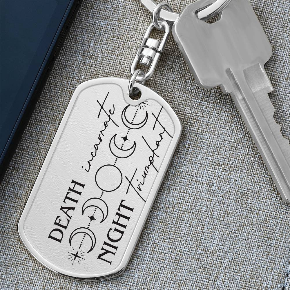 Personalized Acotar Death Incarnate Night Triumphant Dog Tag Keychain