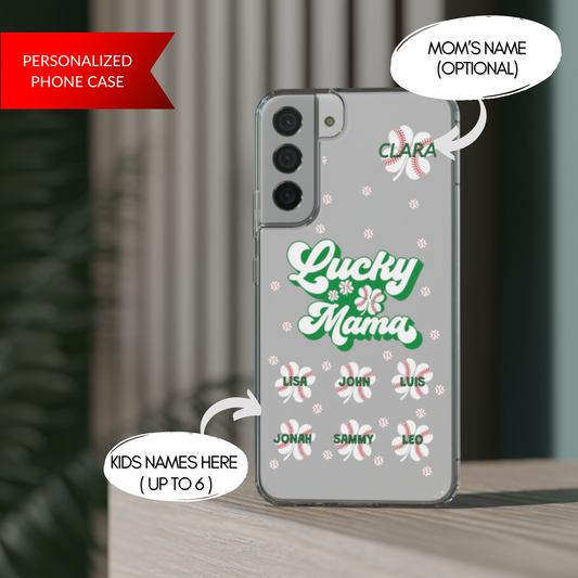 Personalized St Patricks Day Childrens Name Phone Case for Mom - Samsung Galaxy 21 - s22 Ultra, iPhone 11 - 14 Pro