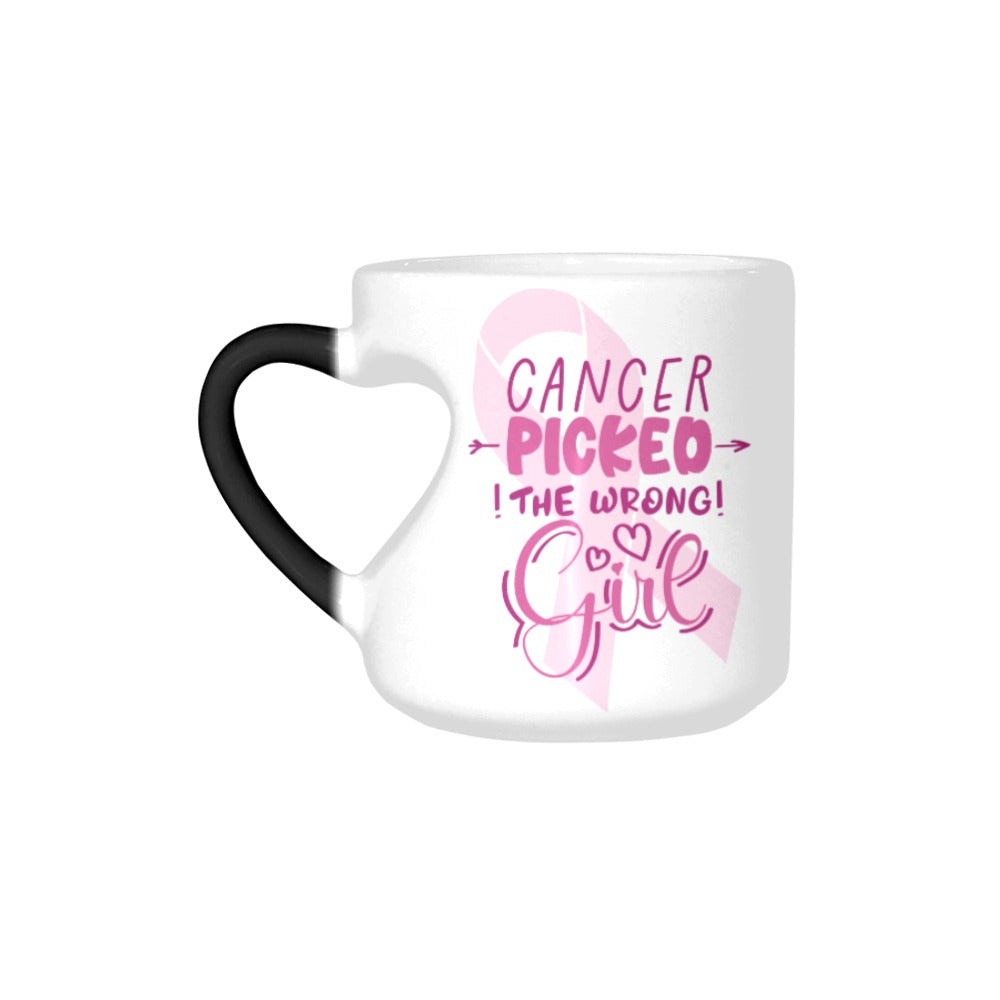 Cancer Picked The Wrong Girl Mug Heart-shaped Morphing Mug