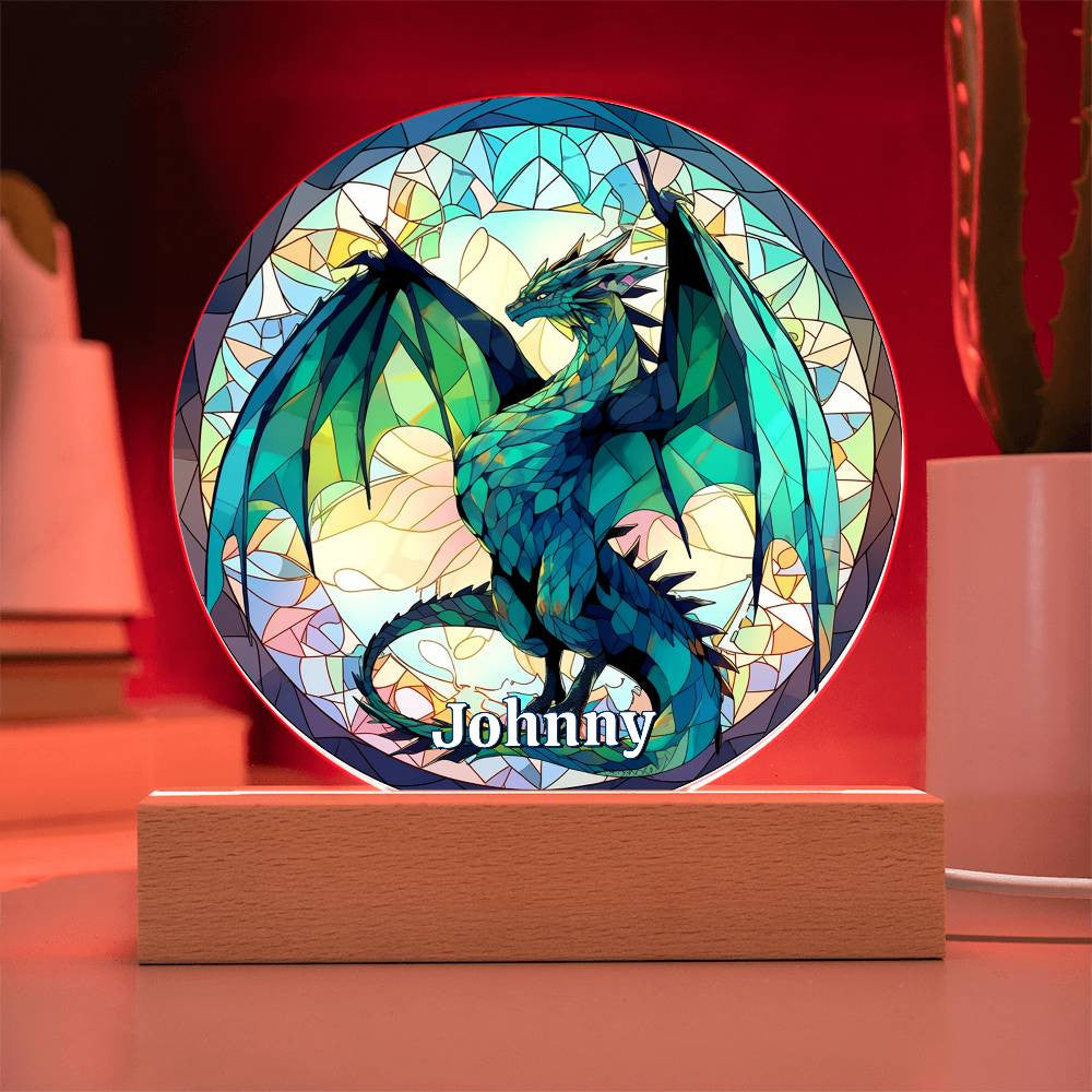 Stained Glass Dragon Plaque and Nightlight