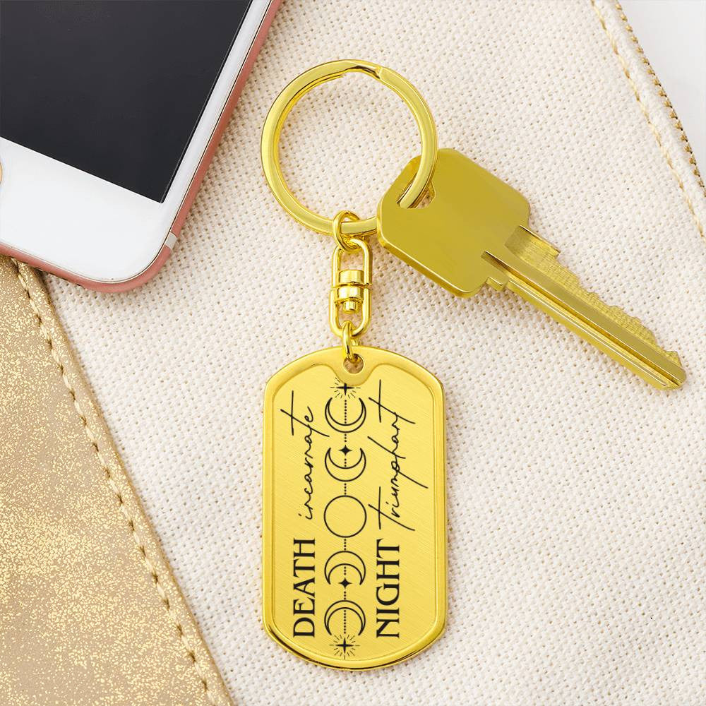 Personalized Acotar Death Incarnate Night Triumphant Dog Tag Keychain