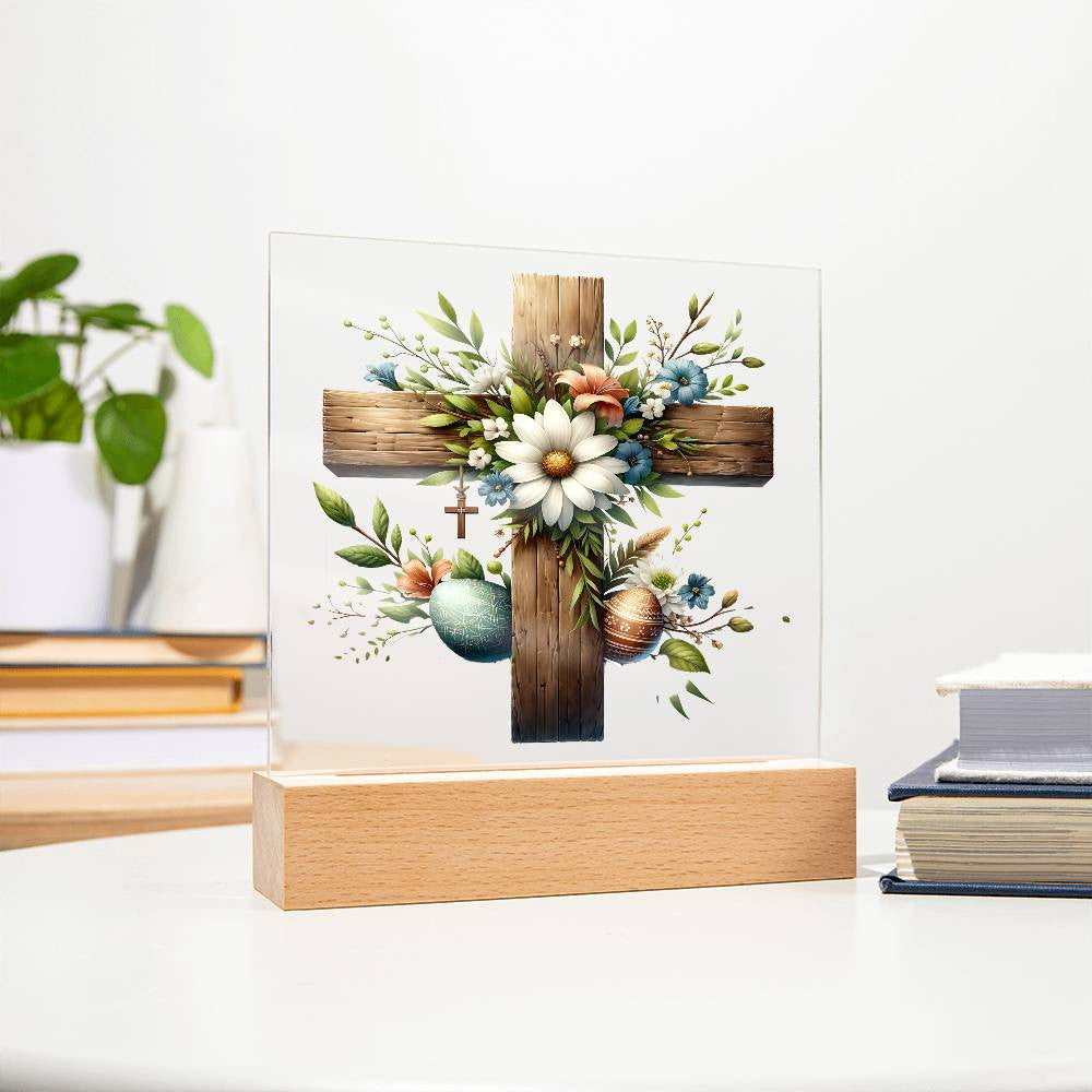 Catholic Cross Easter Plaque