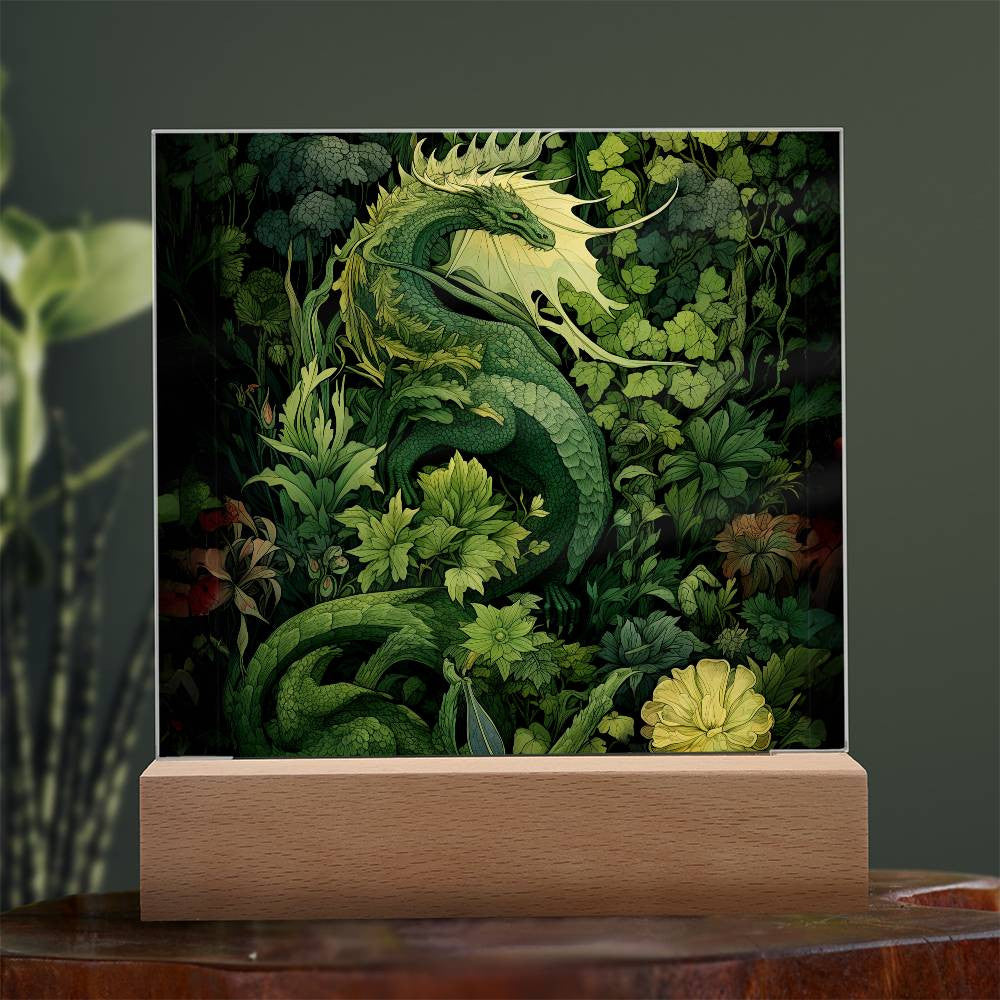 Mythical Dragon Plaque and LED Light