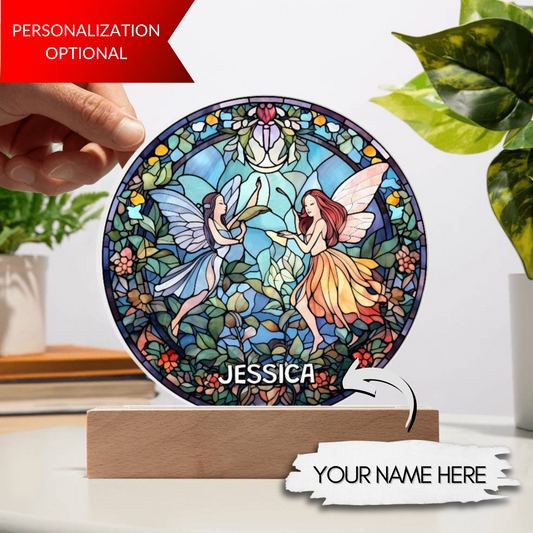 Personalized Fairy Stained Glass Night Light